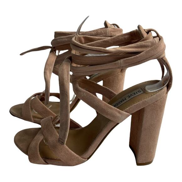 Steve Madden Christey Leather Suede Ballet Pink Ballet Heel Sandals Women's 7.5M - Picture 3 of 9